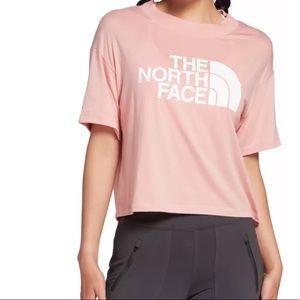 The North Face Women’s Cropped Short Sleeve Tee in Size Medium in Pink